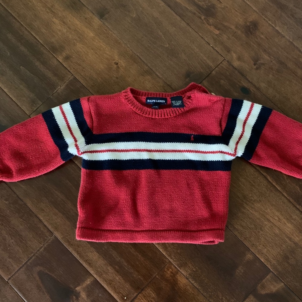 Polo Ralph Lauren kids red blue and white sweater